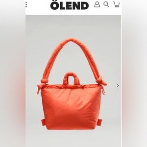 OLEND Padded Tote Bag in Coral Orange